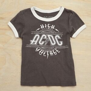 Kids Small Graphic T-Shirt AC/DC High Voltage Charcoal Gray